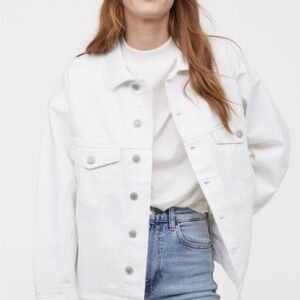 H&M White Oversized Jean Jacket